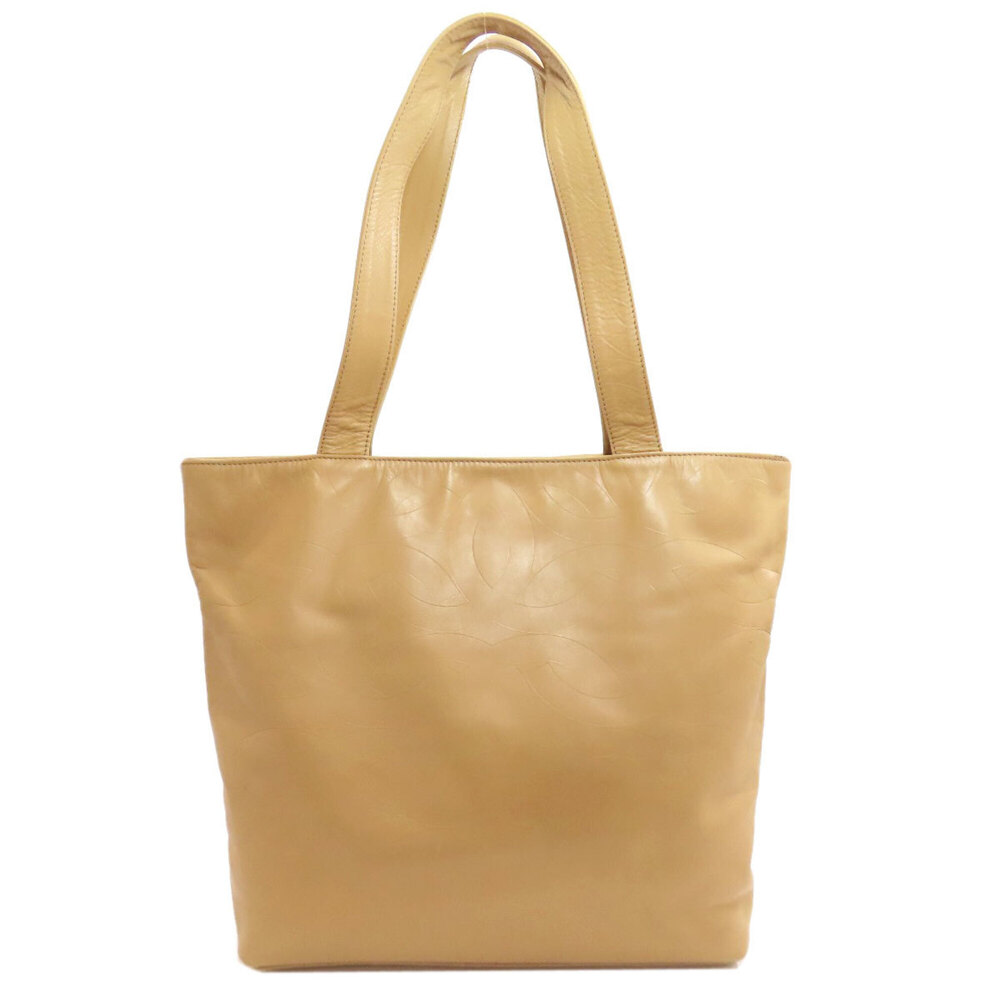 CHANEL Cream Logo Tote Bag